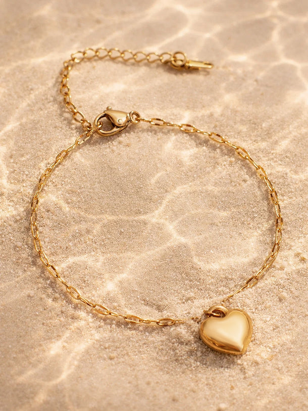 Demi Fine 18K Gold Plated Heart Twisted Chain Bracelet | Anti Tarnish