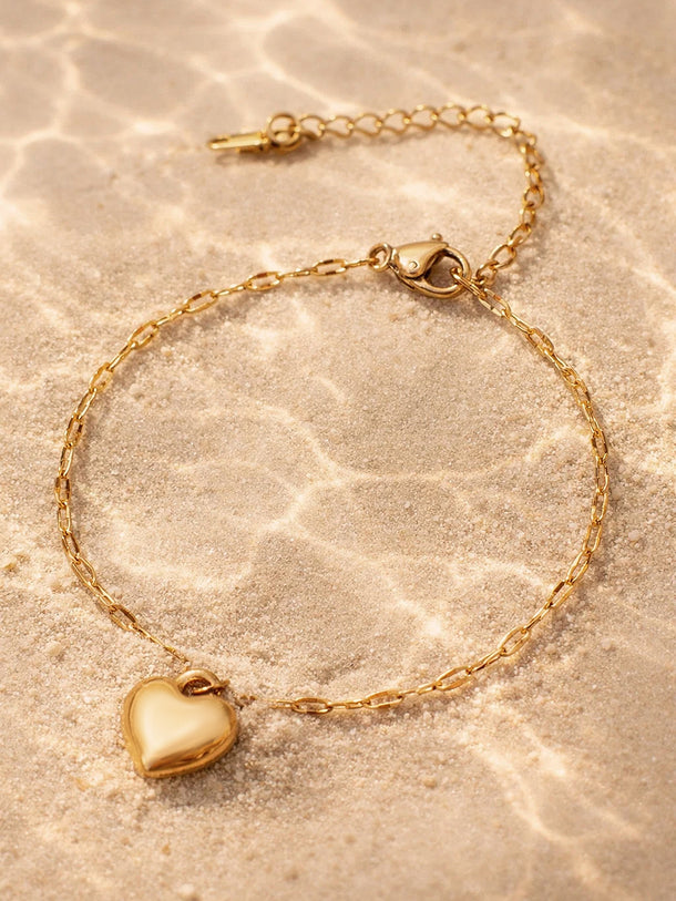 Demi Fine 18K Gold Plated Heart Twisted Chain Bracelet | Anti Tarnish
