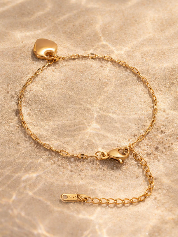 Demi Fine 18K Gold Plated Heart Twisted Chain Bracelet | Anti Tarnish