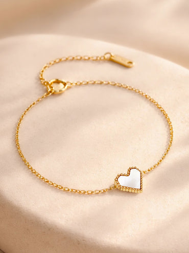 Demi Fine 18K Gold Plated Minimal Heart Chain Bracelet | Anti Tarnish