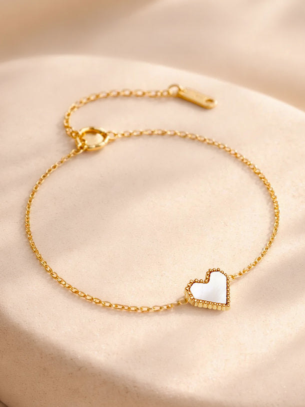 Demi Fine 18K Gold Plated Minimal Heart Chain Bracelet | Anti Tarnish