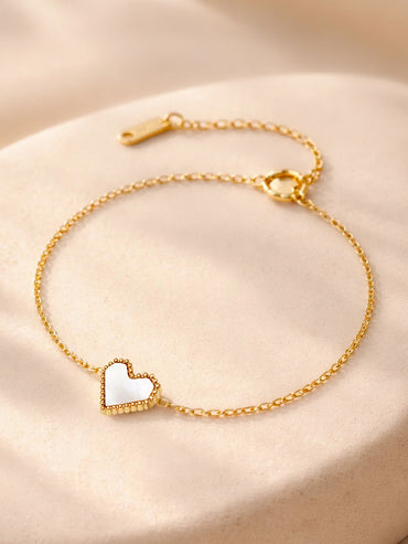 Demi Fine 18K Gold Plated Minimal Heart Chain Bracelet | Anti Tarnish