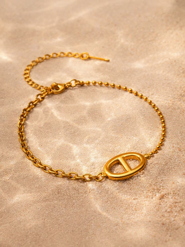 Demi Fine 18K Gold Plated Oval Loop Link Chain Bracelet | Anti Tarnish