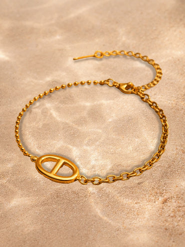 Demi Fine 18K Gold Plated Oval Loop Link Chain Bracelet | Anti Tarnish