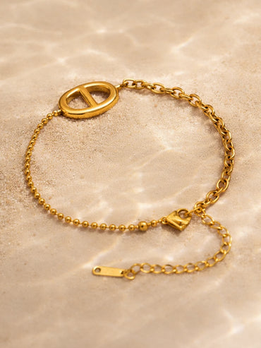 Demi Fine 18K Gold Plated Oval Loop Link Chain Bracelet | Anti Tarnish