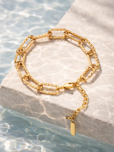 Demi Fine 18K Gold Plated Link Chain Statement Bracelet | Anti Tarnish