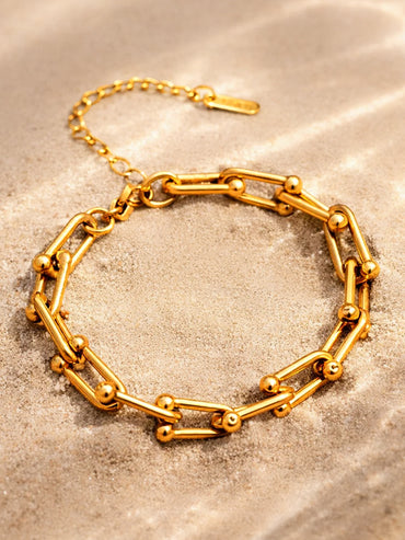 Demi Fine Gold Plated Geometric Link Statement Bracelet | Anti Tarnish
