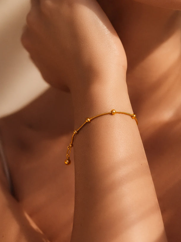 Demi Fine Gold Plated Beaded Chain Bracelet | Anti Tarnish