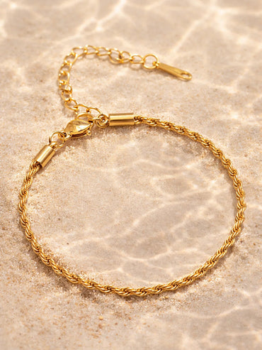 Demi Fine 18K Gold Plated Twisted Rope Chain Bracelet | Anti Tarnish