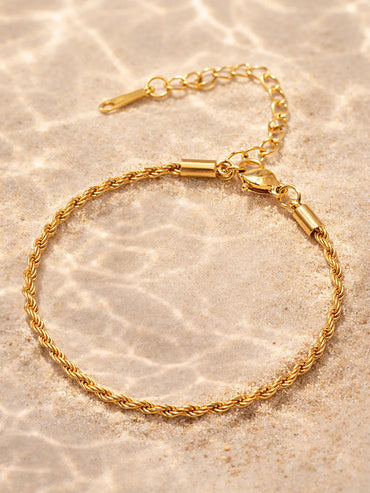 Demi Fine 18K Gold Plated Twisted Rope Chain Bracelet | Anti Tarnish