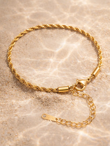Demi Fine 18K Gold Plated Twisted Rope Chain Bracelet | Anti Tarnish