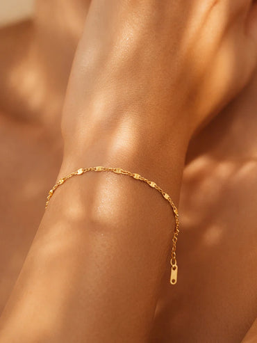 Demi Fine Gold Plated Textured Chain Bracelet | Anti Tarnish