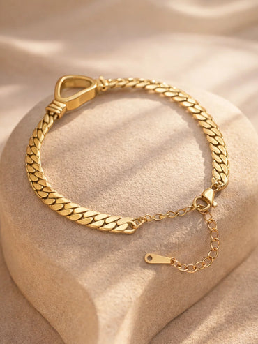 Demi Fine Gold Plated Open Heart Chain Bracelet | Anti Tarnish