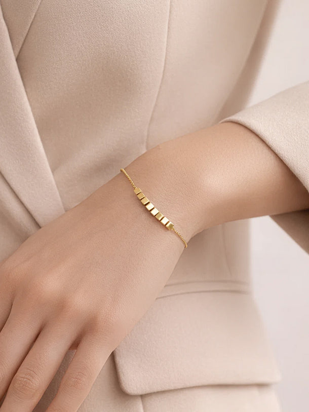 Demi Fine Gold Plated Disc Charm Chain Bracelet | Anti Tarnish