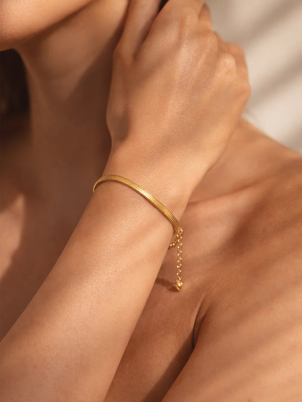 Demi Fine 18K Gold Plated Minimal Snake Chain Bracelet | Anti Tarnish