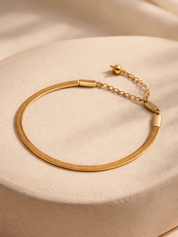 Demi Fine 18K Gold Plated Minimal Snake Chain Bracelet | Anti Tarnish
