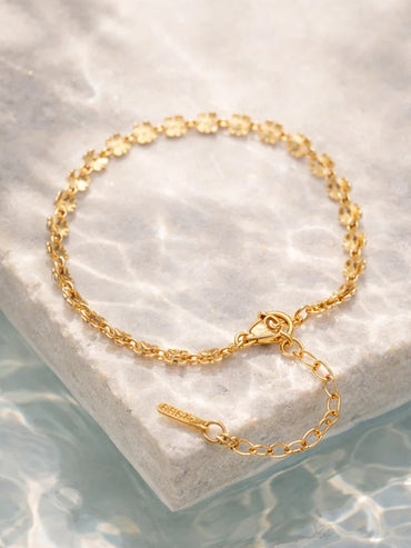 Demi Fine 18K Gold Plated Textured Disc Chain Bracelet | Anti Tarnish