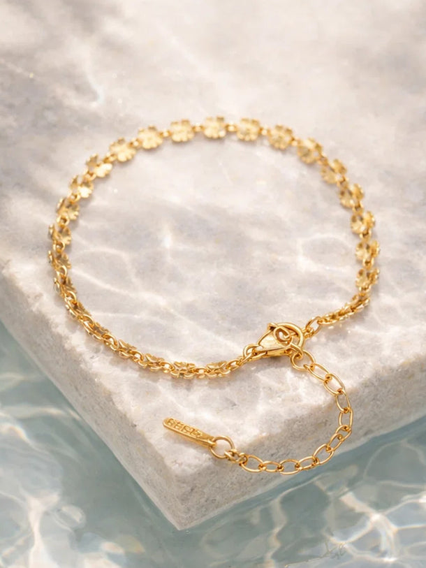 Demi Fine 18K Gold Plated Textured Disc Chain Bracelet | Anti Tarnish