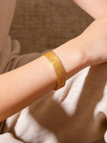 Demi Fine 18K Gold Plated Mesh Chain Bracelet | Anti Tarnish