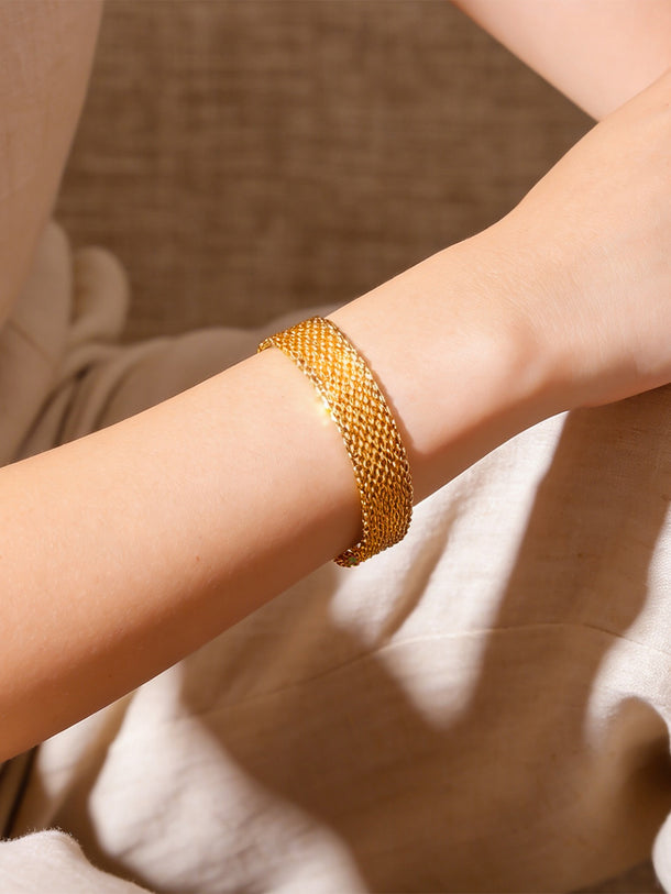 Demi Fine 18K Gold Plated Mesh Chain Bracelet | Anti Tarnish