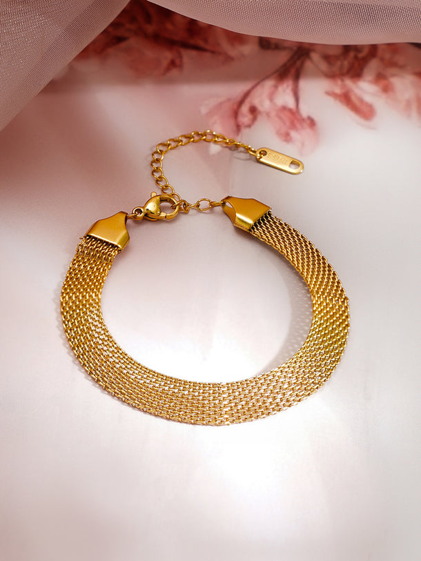 Demi Fine 18K Gold Plated Mesh Chain Bracelet | Anti Tarnish