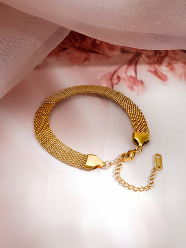 Demi Fine 18K Gold Plated Mesh Chain Bracelet | Anti Tarnish