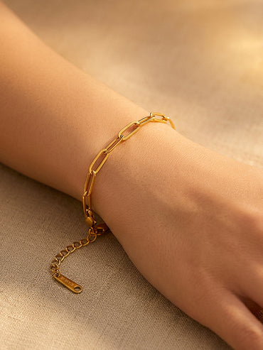 Demi Fine 18K Gold Plated Paperclip Link Chain Bracelet | Anti Tarnish