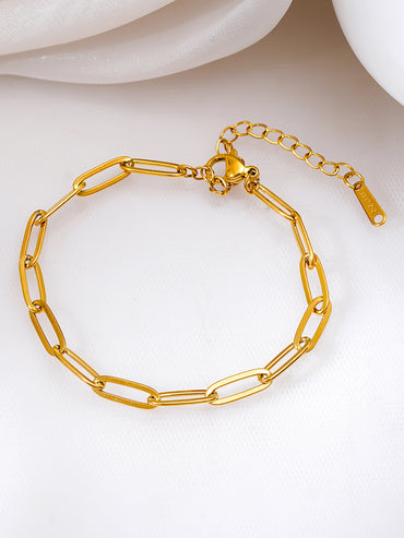 Demi Fine 18K Gold Plated Paperclip Link Chain Bracelet | Anti Tarnish