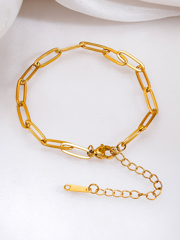 Demi Fine 18K Gold Plated Paperclip Link Chain Bracelet | Anti Tarnish