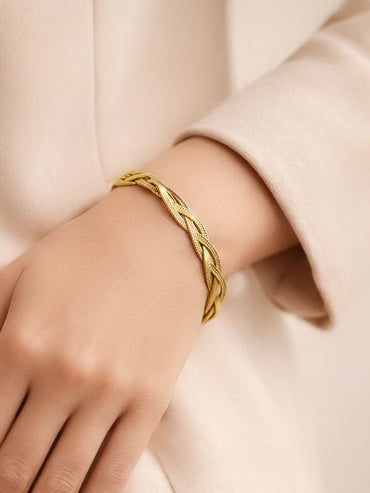 Demi Fine 18K Gold Plated Twisted Snake Chain Bracelet | Anti Tarnish