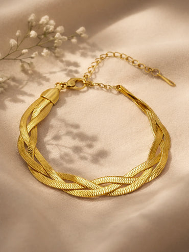 Demi Fine 18K Gold Plated Twisted Snake Chain Bracelet | Anti Tarnish