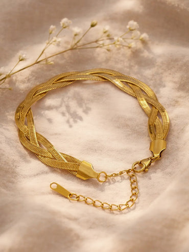 Demi Fine 18K Gold Plated Twisted Snake Chain Bracelet | Anti Tarnish