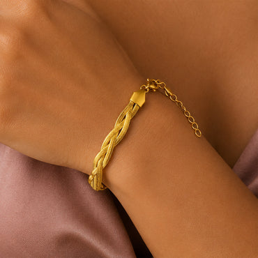 Demi Fine 18K Gold Plated Twisted Snake Chain Bracelet | Anti Tarnish