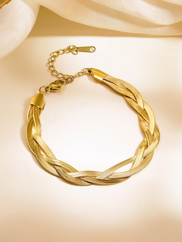 Demi Fine 18K Gold Plated Twisted Snake Chain Bracelet | Anti Tarnish