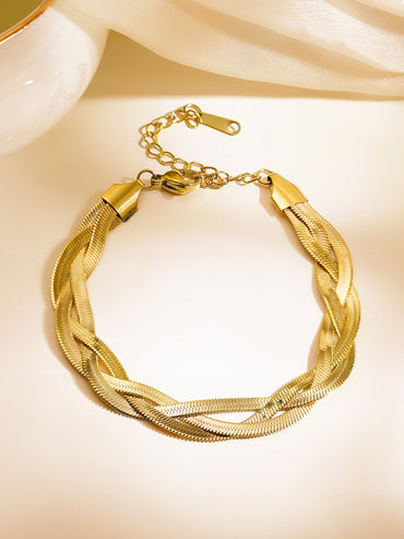 Demi Fine 18K Gold Plated Twisted Snake Chain Bracelet | Anti Tarnish