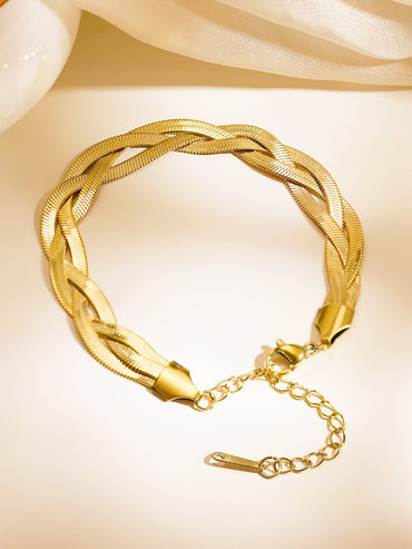 Demi Fine 18K Gold Plated Twisted Snake Chain Bracelet | Anti Tarnish
