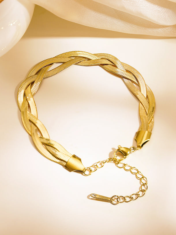 Demi Fine 18K Gold Plated Twisted Snake Chain Bracelet | Anti Tarnish