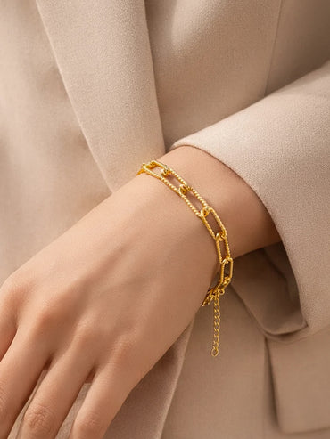Demi Fine 18K Gold Plated Knot Link Chain Bracelet | Anti Tarnish