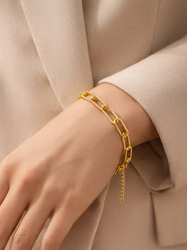 Demi Fine 18K Gold Plated Knot Link Chain Bracelet | Anti Tarnish
