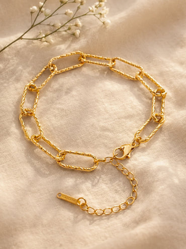 Demi Fine 18K Gold Plated Knot Link Chain Bracelet | Anti Tarnish