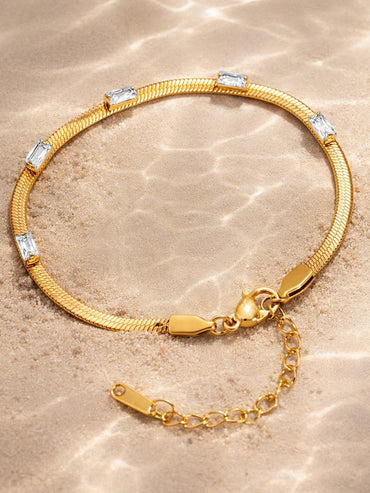 Demi Fine Gold Platde Crystal Snake Chain Bracelet