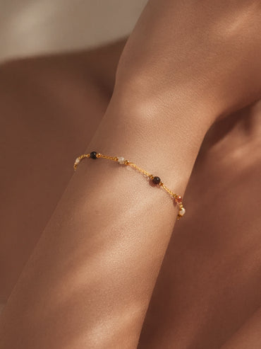 Demi Fine 18K Gold Plated Multicolor Beaded Chain Bracelet | Anti Tarnish