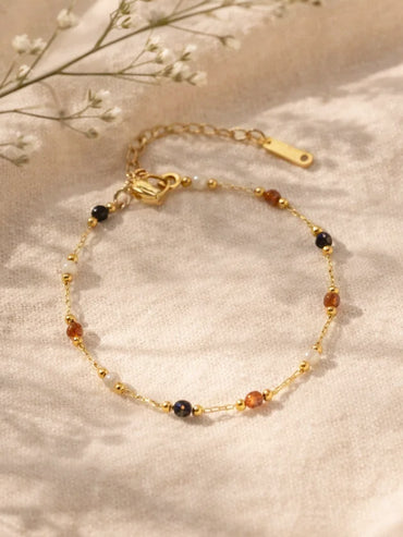 Demi Fine 18K Gold Plated Multicolor Beaded Chain Bracelet | Anti Tarnish
