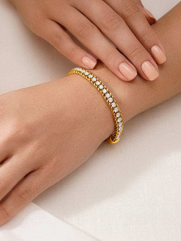 Demi Fine 18K Gold Plated Crystal Chain Bracelet | Anti Tarnish