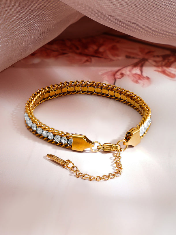 Demi Fine 18K Gold Plated Crystal Chain Bracelet | Anti Tarnish