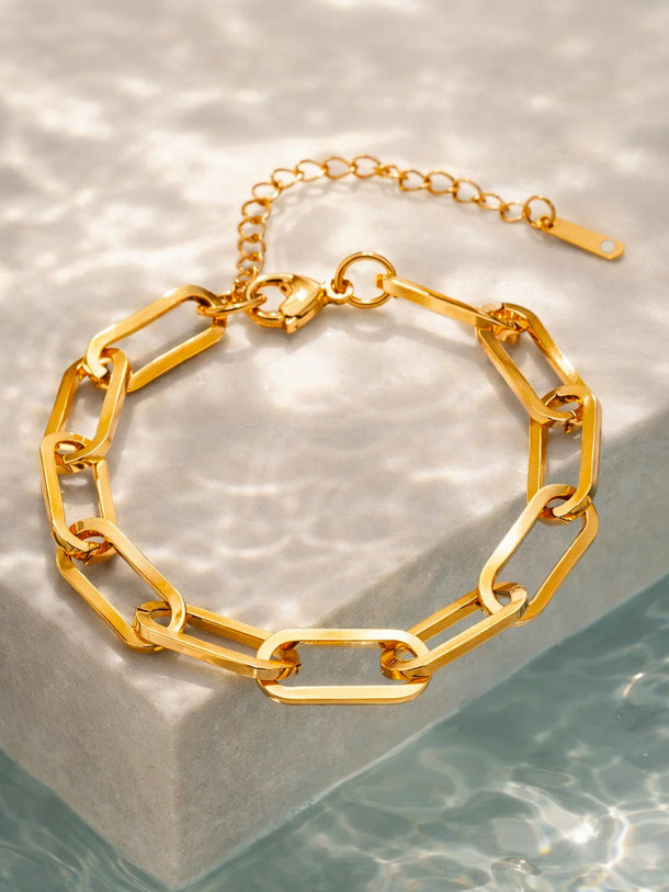 Demi Fine 18K Gold Plated Paperclip Chain Bracelet | Anti Tarnish