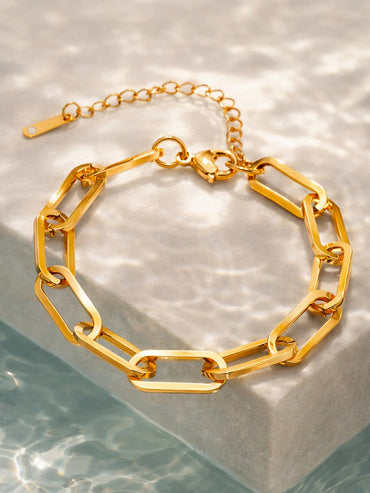 Demi Fine 18K Gold Plated Paperclip Chain Bracelet | Anti Tarnish