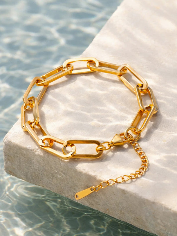 Demi Fine 18K Gold Plated Paperclip Chain Bracelet | Anti Tarnish