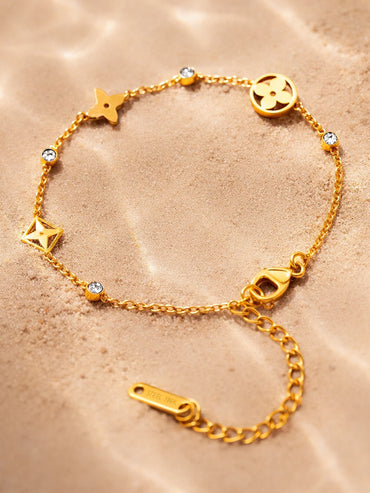 Demi Fine Gold Plated Crystal Charm Chain Bracelet | Anti Tarnish