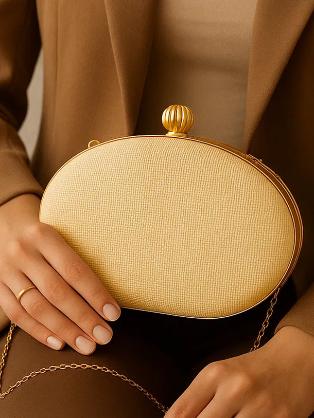 Metallic Gold Glam Evening Clutch